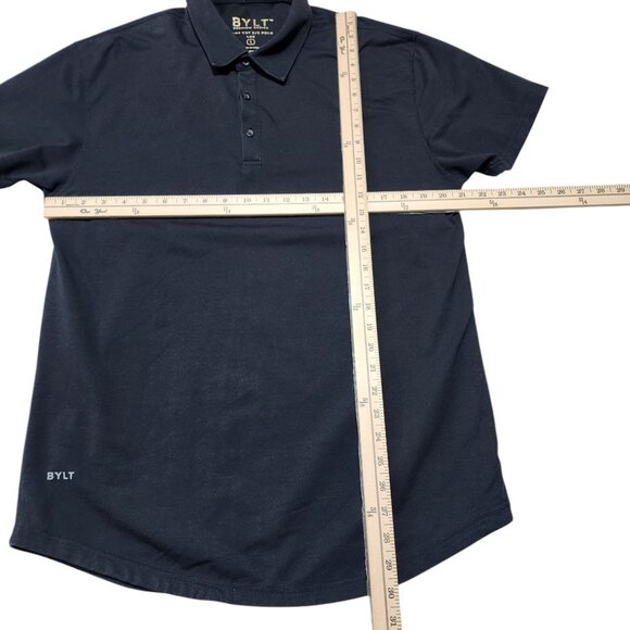 BYLT Mens Drop-Cut S/S Polo Lux Black L Premium Basics - Picture 4 of 6